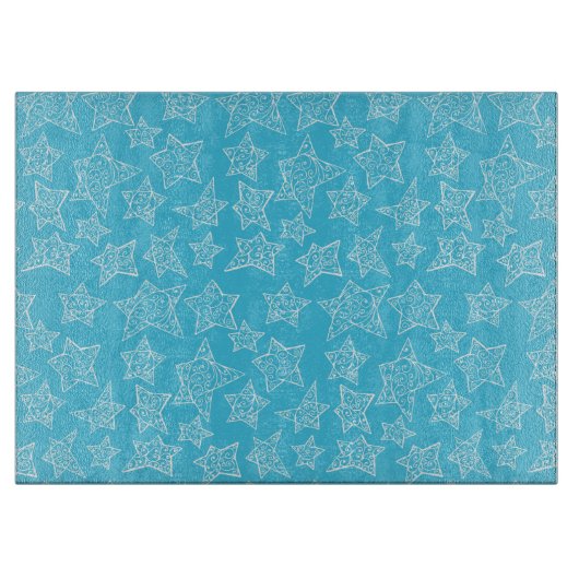 Handgezeichnete Weihnachtssterne Schneidebrett (Vorderseite)