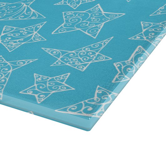 Handgezeichnete Weihnachtssterne Schneidebrett (Ecke)