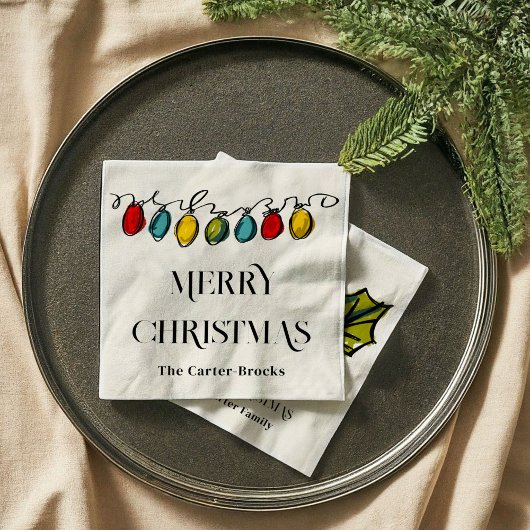 Handgezeichnete Weihnachtsweihenzweige Serviette