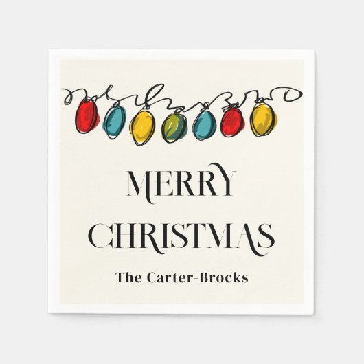 Handgezeichnete Weihnachtsweihenzweige Serviette (Vorderseite)