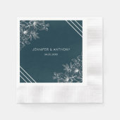 Handgezeichnete weiße Blume Serviette (Vorderseite)