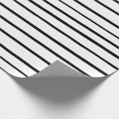 Handgezeichnete weiße und schwarze Streifen Gesche Geschenkpapier (Ecke)
