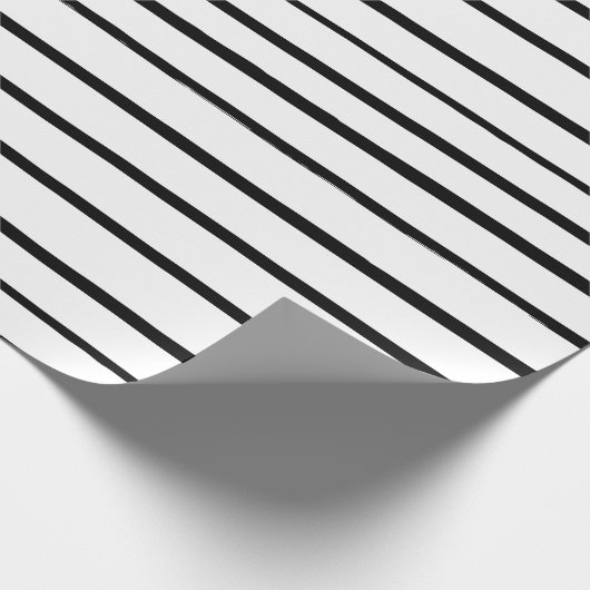 Handgezeichnete weiße und schwarze Streifen Gesche Geschenkpapier (Ecke)