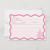 Handgezeichnete, wellenförmige Retro-Rosa-Rezeptor Einladung (Vorderseite)