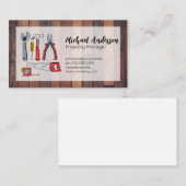 Handgezeichnete Werkzeuge | Holzkappen Visitenkarte (Vorne/Hinten)