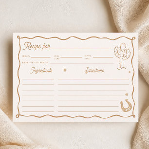 Handgezeichnete Western-Brautparty-Rezeptkarte Einladung
