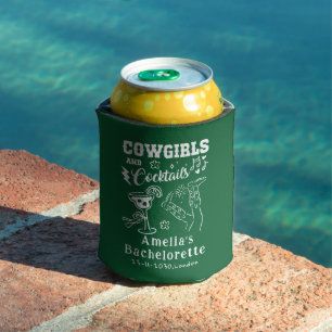 Handgezeichnete Western-Cocktails-Hochzeit im Cowg Dosenkühler