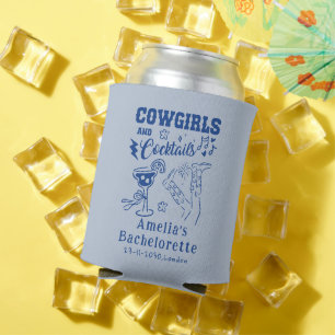 Handgezeichnete Western-Cowgirl-Cocktails Hochzeit Dosenkühler