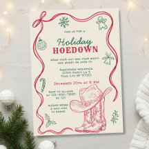Handgezeichnete Western-Weihnachtsfeier