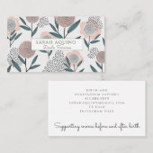 Handgezeichnete Whimsical-Blume Doula Birth Servic Visitenkarte (Vorne/Hinten)
