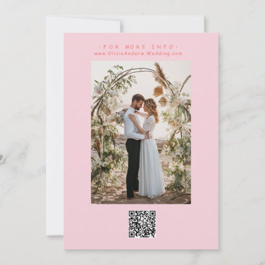 Handgezeichnete Whimsical Einzigartiges Quirky Wed Einladung (Rückseite)