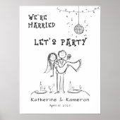 Handgezeichnete whimsical Elopement Begrüßung Poster (Vorne)