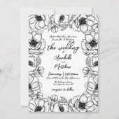 Handgezeichnete Whimsical Floral Wedding Einladung (Vorderseite)