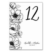 Handgezeichnete Whimsical Floral Wedding Tischnummer (Rückseite)