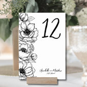 Handgezeichnete Whimsical Floral Wedding Tischnummer