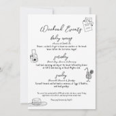 Handgezeichnete Whimsical Girls Trip Junggeselinne Einladung (Rückseite)