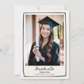 Handgezeichnete Whimsical Graduation Party Einladung (Rückseite)