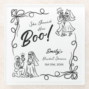 Handgezeichnete Whimsical-Halloween-Bridal-Shower Glasuntersetzer