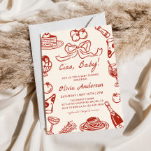 Handgezeichnete whimsical italienische Pizza Baby-