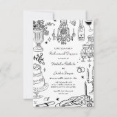 Handgezeichnete Whimsical Probe Dinner Einladung (Vorderseite)