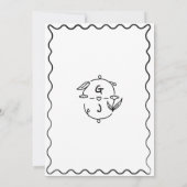 Handgezeichnete Whimsical Quirky handgeschriebene Save The Date (Rückseite)