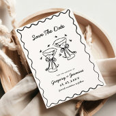 Handgezeichnete Whimsical Quirky handgeschriebene Save The Date