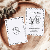 Handgezeichnete Whimsical Quirky handgeschriebene Save The Date