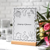 Handgezeichnete Whimsical Quirky handgeschriebene  Tischnummer