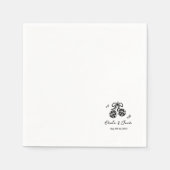 Handgezeichnete whimsical Retro-Disco-Hochzeit Doo Serviette (Vorderseite)