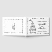 Handgezeichnete Whimsical Retro-Hochzeit Gästebuch (Voll)