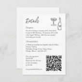 Handgezeichnete whimsical Retro QR Code Hochzeitsi Begleitkarte (Vorne/Hinten)