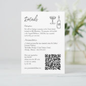 Handgezeichnete whimsical Retro QR Code Hochzeitsi Begleitkarte (Stehend Vorderseite)