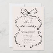 Handgezeichnete Whimsical Ribbon 60. Geburtstagspa Einladung (Vorderseite)