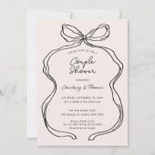 Handgezeichnete Whimsical Ribbon Grenz-Paar Dusche Einladung (Vorderseite)