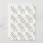 Handgezeichnete Whimsical Stork Wappen Babydusche Einladung (Rückseite)