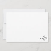 Handgezeichnete whimsical Wedding Dankeskarte (Rückseite)