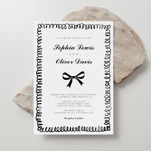 Handgezeichnete whimsical Wedding Einladung