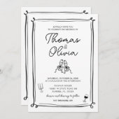 Handgezeichnete Whimsical Wedding Einladungen (Vorne/Hinten)