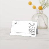 Handgezeichnete whimsical Wedding Platzkarte (Vorderseite)