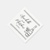 Handgezeichnete whimsical Wedding Serviette (Ecke)