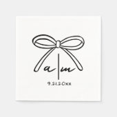 Handgezeichnete Whimsical Wedgram Napkins Serviette (Vorderseite)