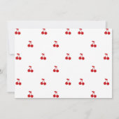 Handgezeichnete Whimsikkirsche am oberen Foto Einladung (Rückseite)