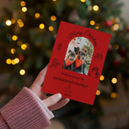 Handgezeichnete whimsisistische Flat Holiday Card Feiertagskarte