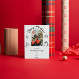 Handgezeichnete whimsisistische Flat Holiday Card Feiertagskarte