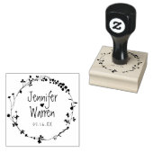 Handgezeichnete Wildblume Kranz Personalisierte Ho Gummistempel (Stempel)