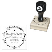 Handgezeichnete Wildblume Kranz-Rücksendeadresse Gummistempel (Stempel)