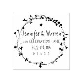 Handgezeichnete Wildblume Kranz-Rücksendeadresse Gummistempel (Prägung)