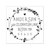 Handgezeichnete Wildblume Kranz-Rücksendeadresse Permastempel (Design)