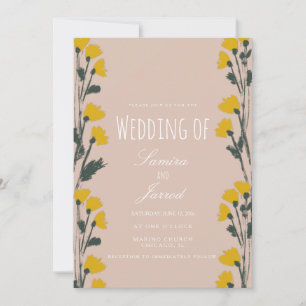 Handgezeichnete wilde botanische Vintage-Hochzeit Einladung