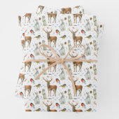 Handgezeichnete Wildtiere lagern Weiße Hares Hirsc Geschenkpapier Set (Beispiel)